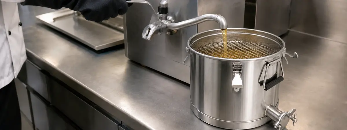 Oil Solution Filter & Depot beim Filtern von Frittieröl