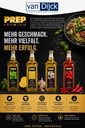 PREP Premium Basilikum-, Zitronen-, Knoblauch- und Chiliöl